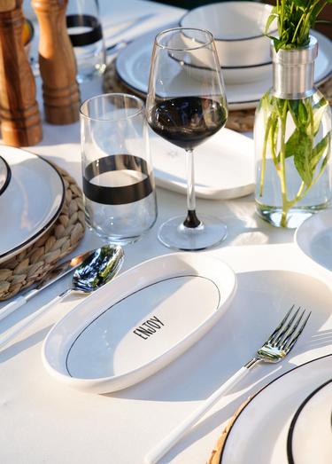  The Mia Daily Tunes Oval Servis 4lü Set 17cm