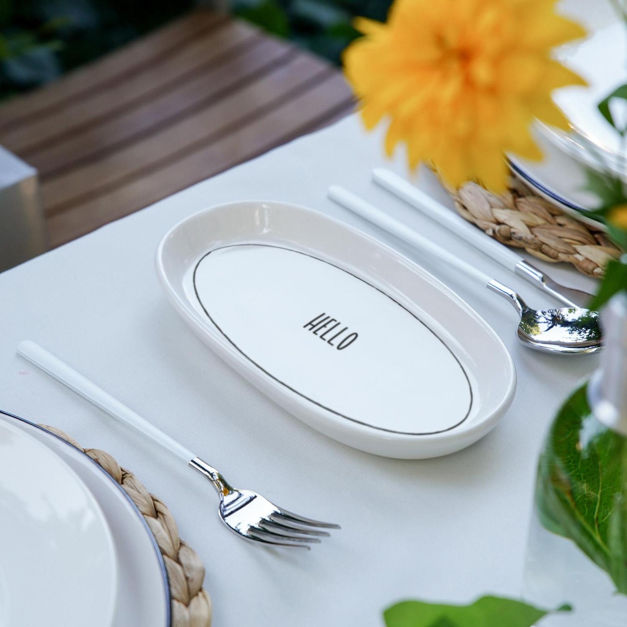 The Mia Daily Tunes Oval Servis 4lü Set 17cm