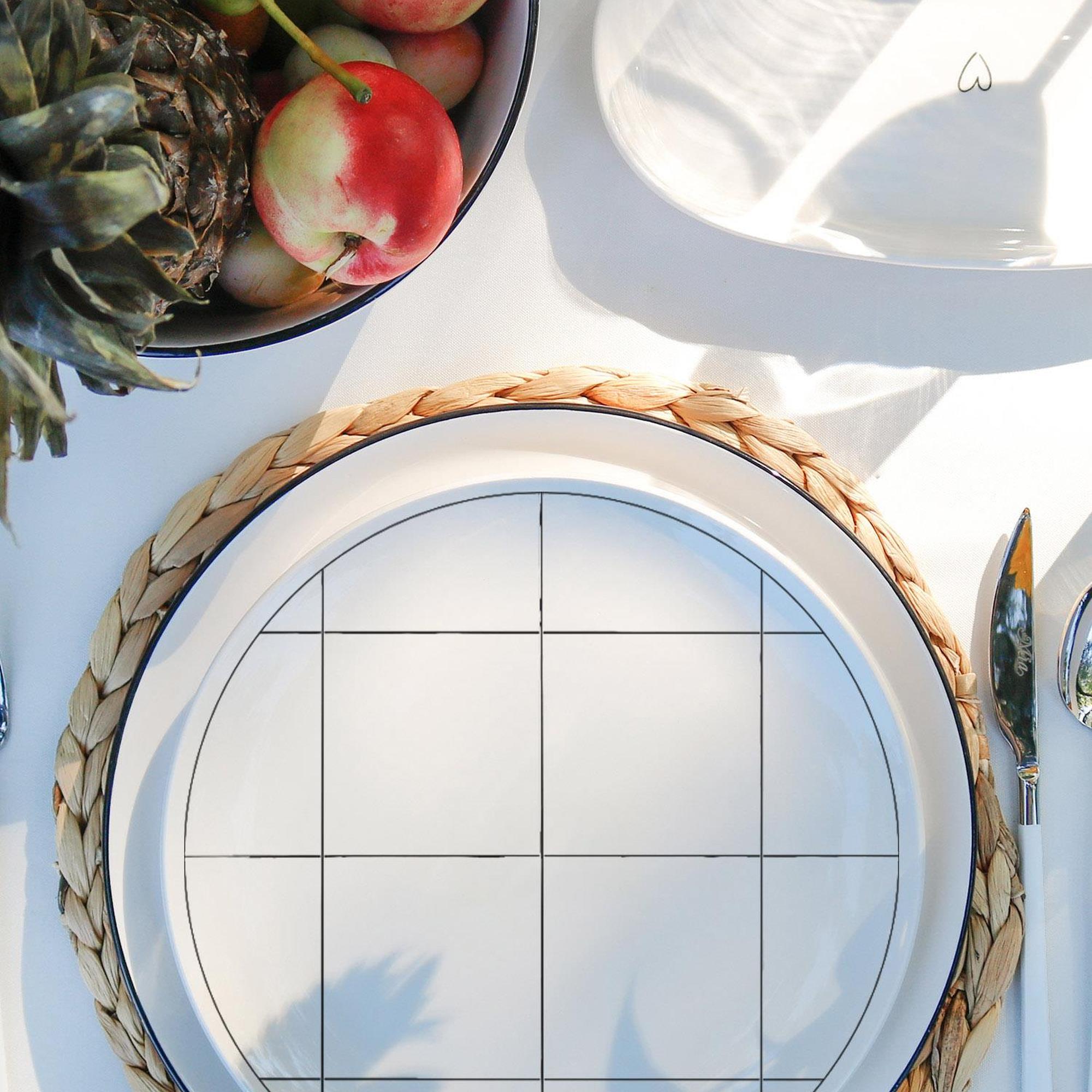 The Mia Daily Tunes Servis Tabağı Kareli 6 Lı Set - 26 cm