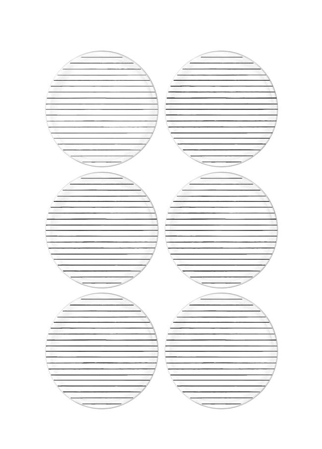 The Mia Daily Tunes Pasta Tabağı Çizgili 6 Lı Set - 19 cm