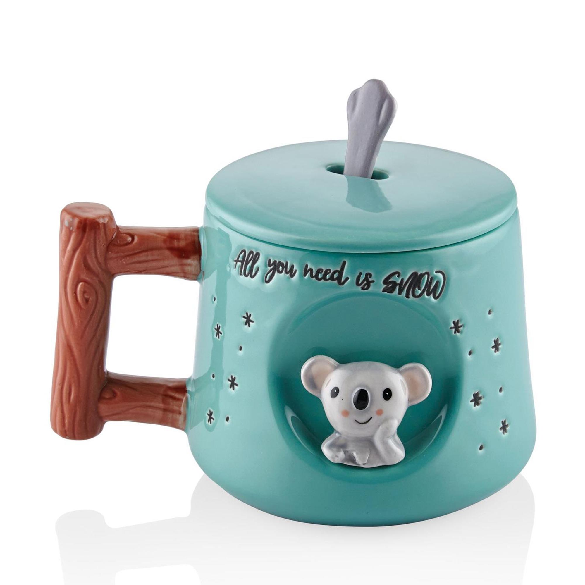 The Mia Koala Kapaklı ve Kaşıklı Kupa 370 ml