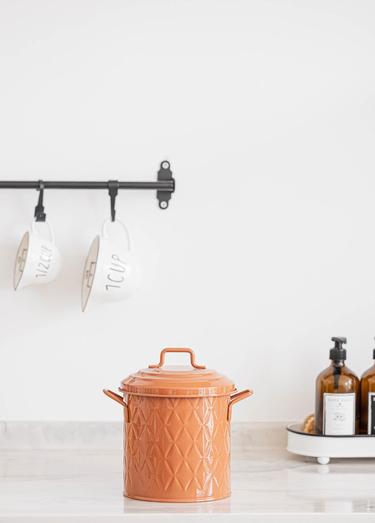  The Mia Prizma Çöp Kovası Tezgah Terracota 4 Lt