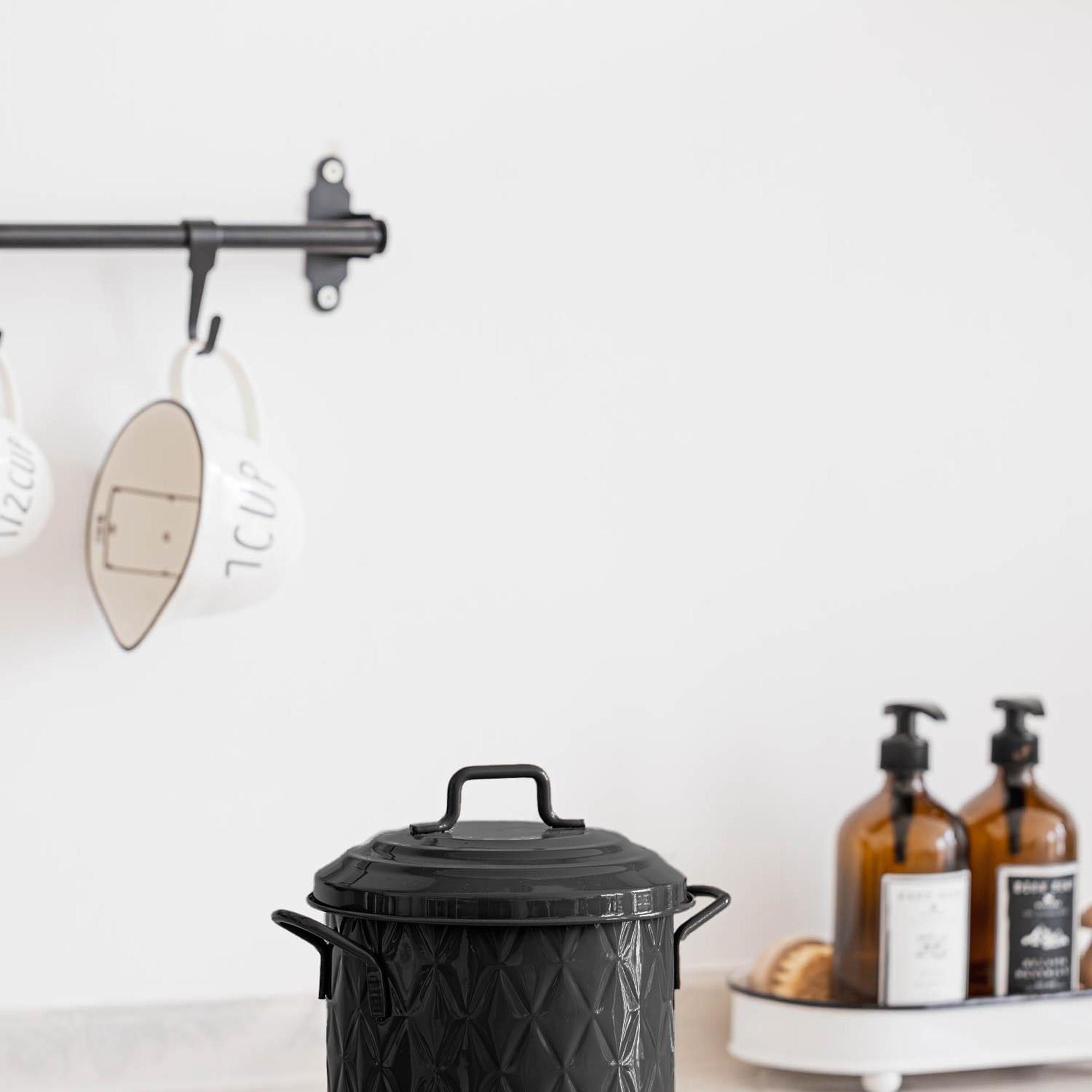 The Mia Prizma Çöp Kovası Tezgah Siyah 4 Lt