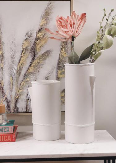  The Mia Licia Seramik Vazo Beyaz 18x16x41 cm