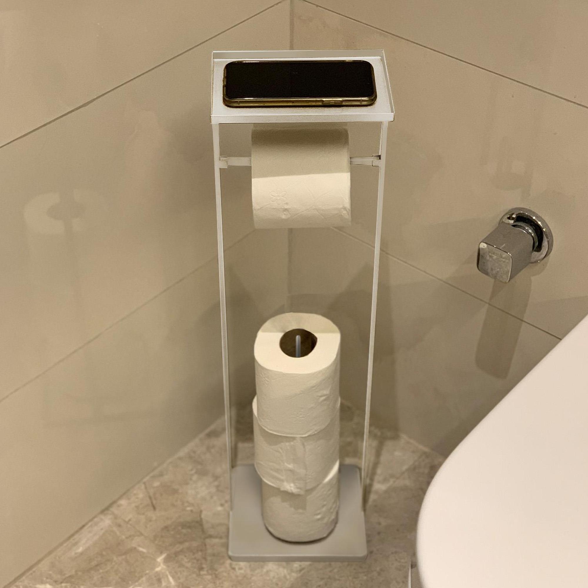 The Mia Tepsili Tuvalet Kağıdı Standı Beyaz 54x15x12 cm