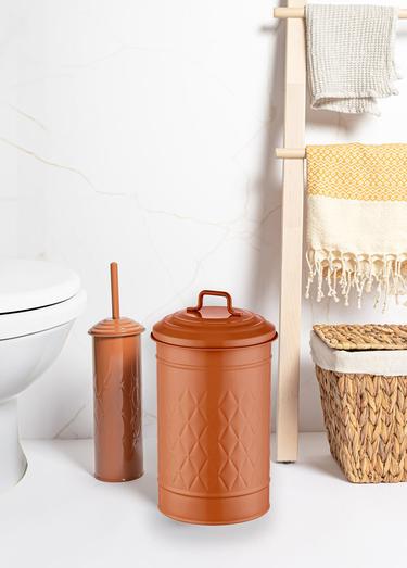  The Mia Prizma Çöp Kovası & Tuvalet Fırçası Seti Terracota
