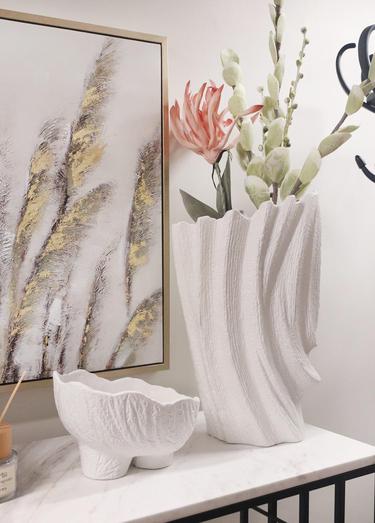  The Mia Licia Seramik Vazo Beyaz 25x17x19 cm