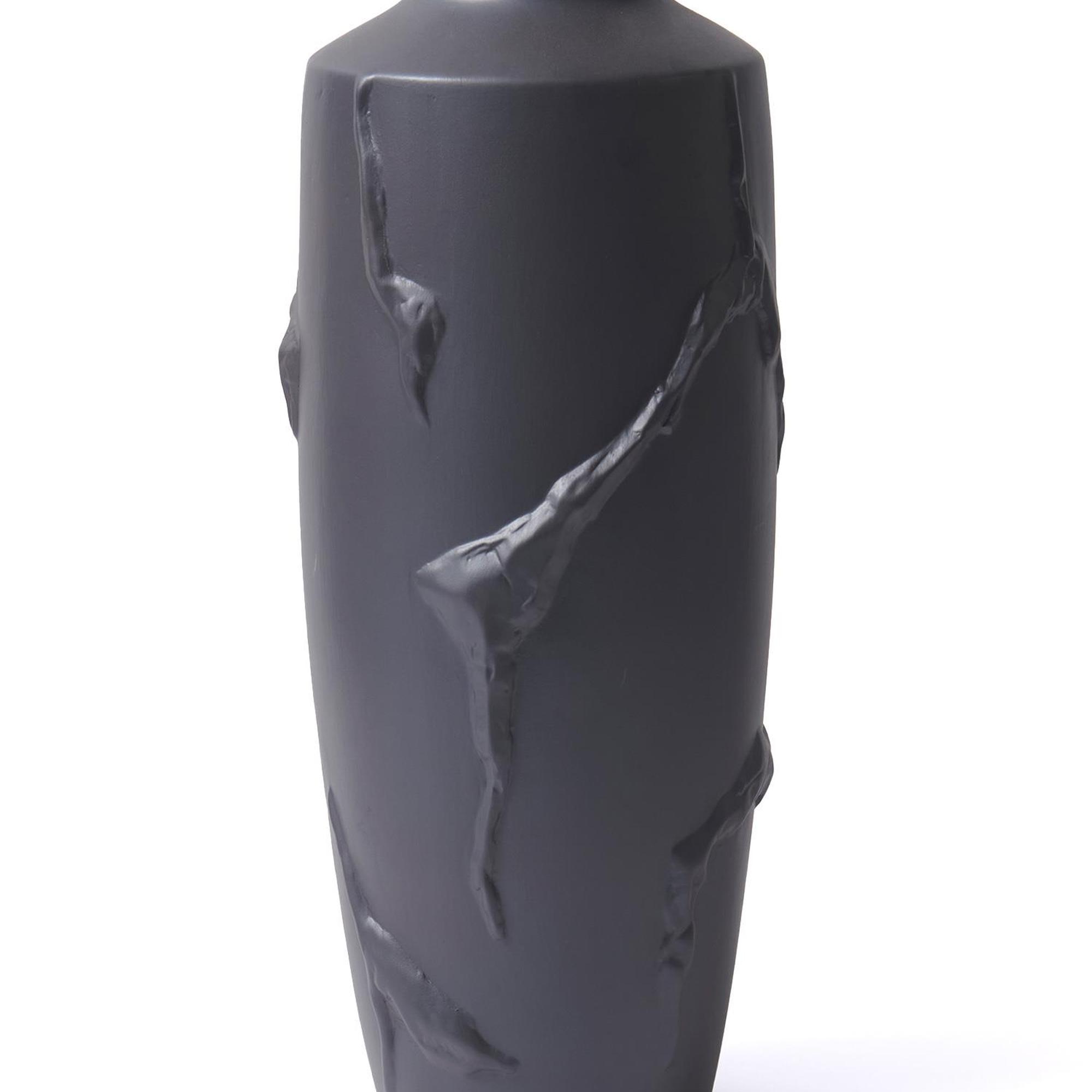 The Mia Licia Seramik Vazo Siyah 13x13x37 cm