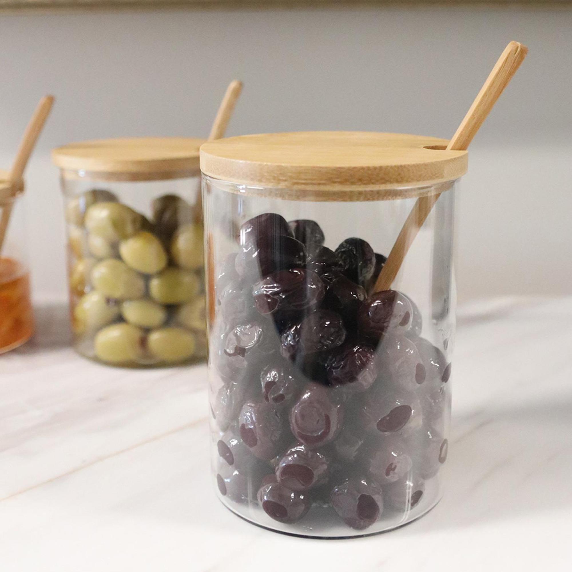 The Mia Bambu Kapaklı Borosilikat Cam Kavanoz 550 ml