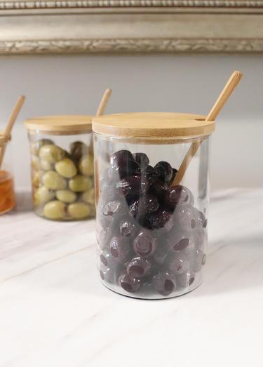  The Mia Bambu Kapaklı Borosilikat Cam Kavanoz 550 ml