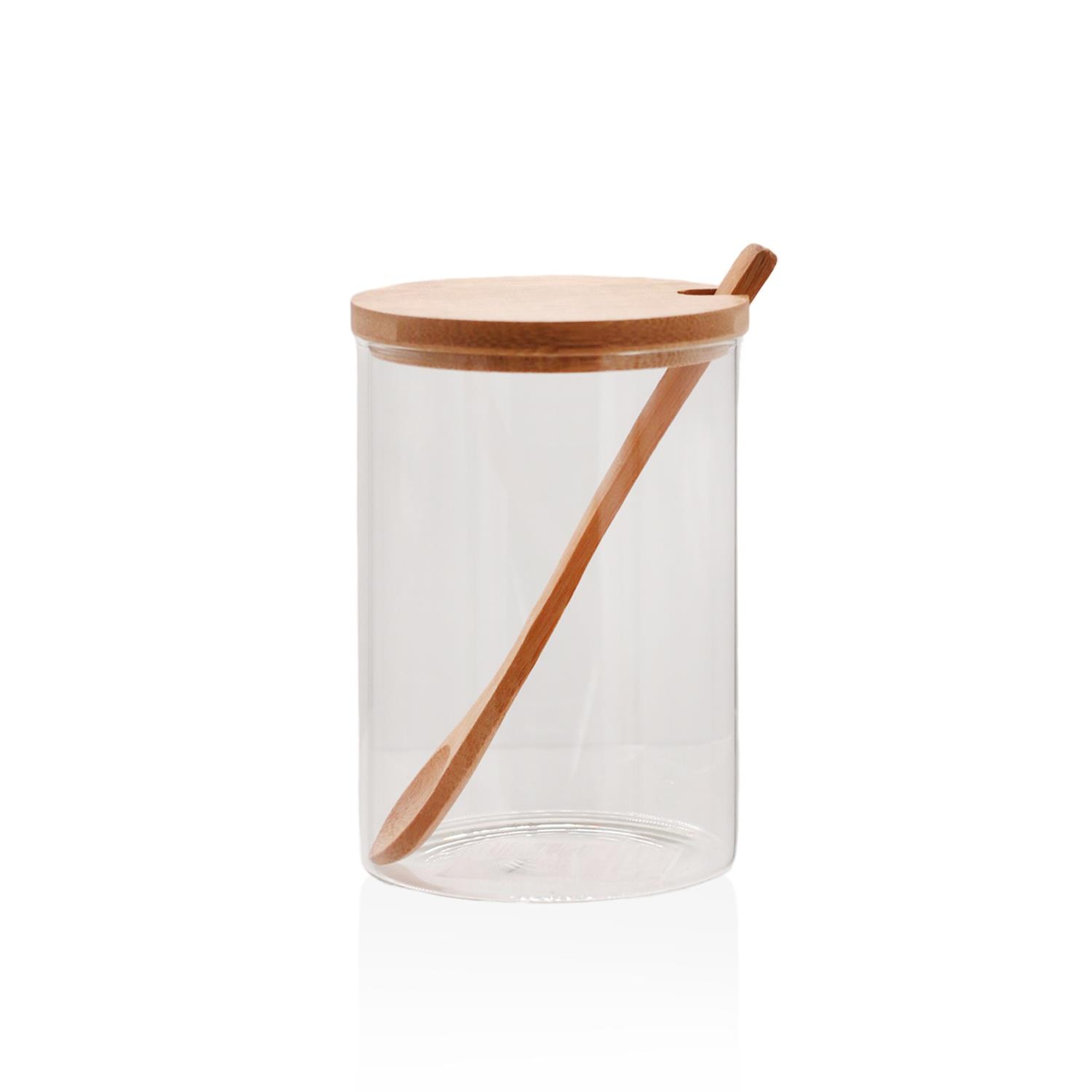 The Mia Bambu Kapaklı Borosilikat Cam Kavanoz 550 ml