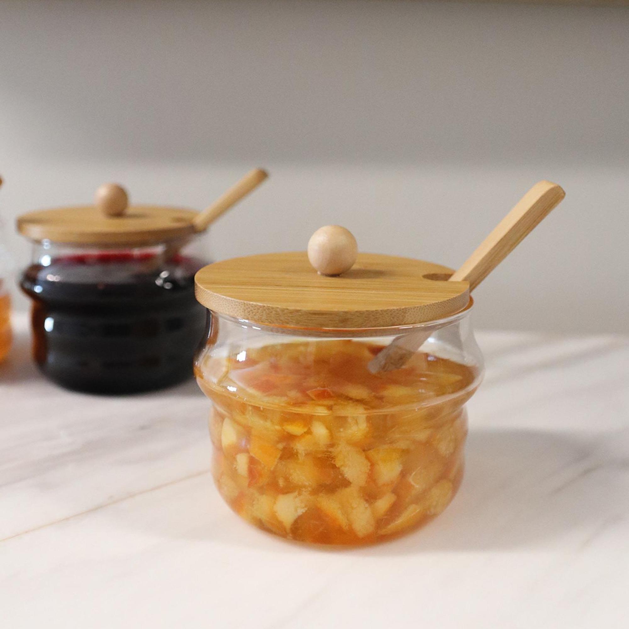 The Mia Bambu Kapaklı Borosilikat Cam Kavanoz 250 ml