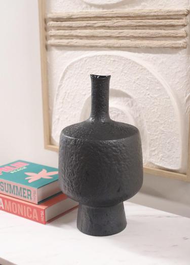  The Mia Licia Seramik Vazo Siyah 18x18x37 cm