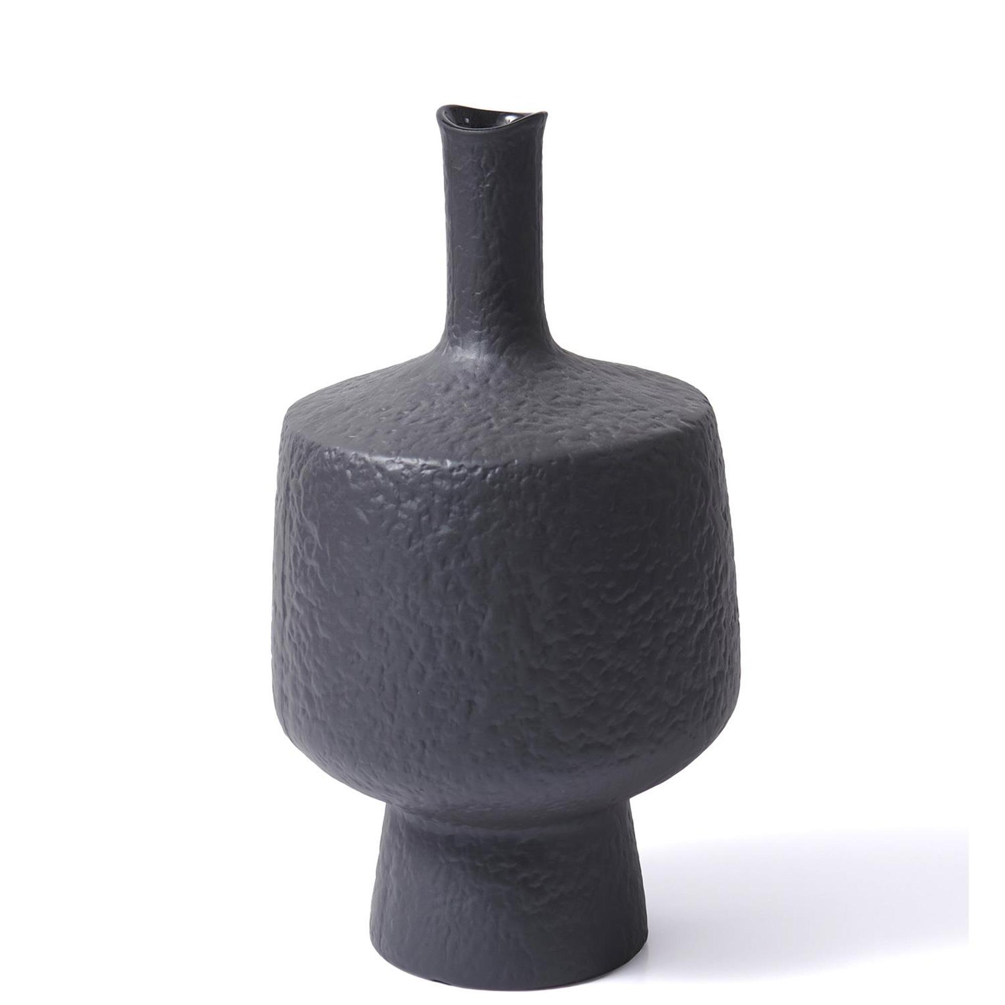 The Mia Licia Seramik Vazo Siyah 18x18x37 cm