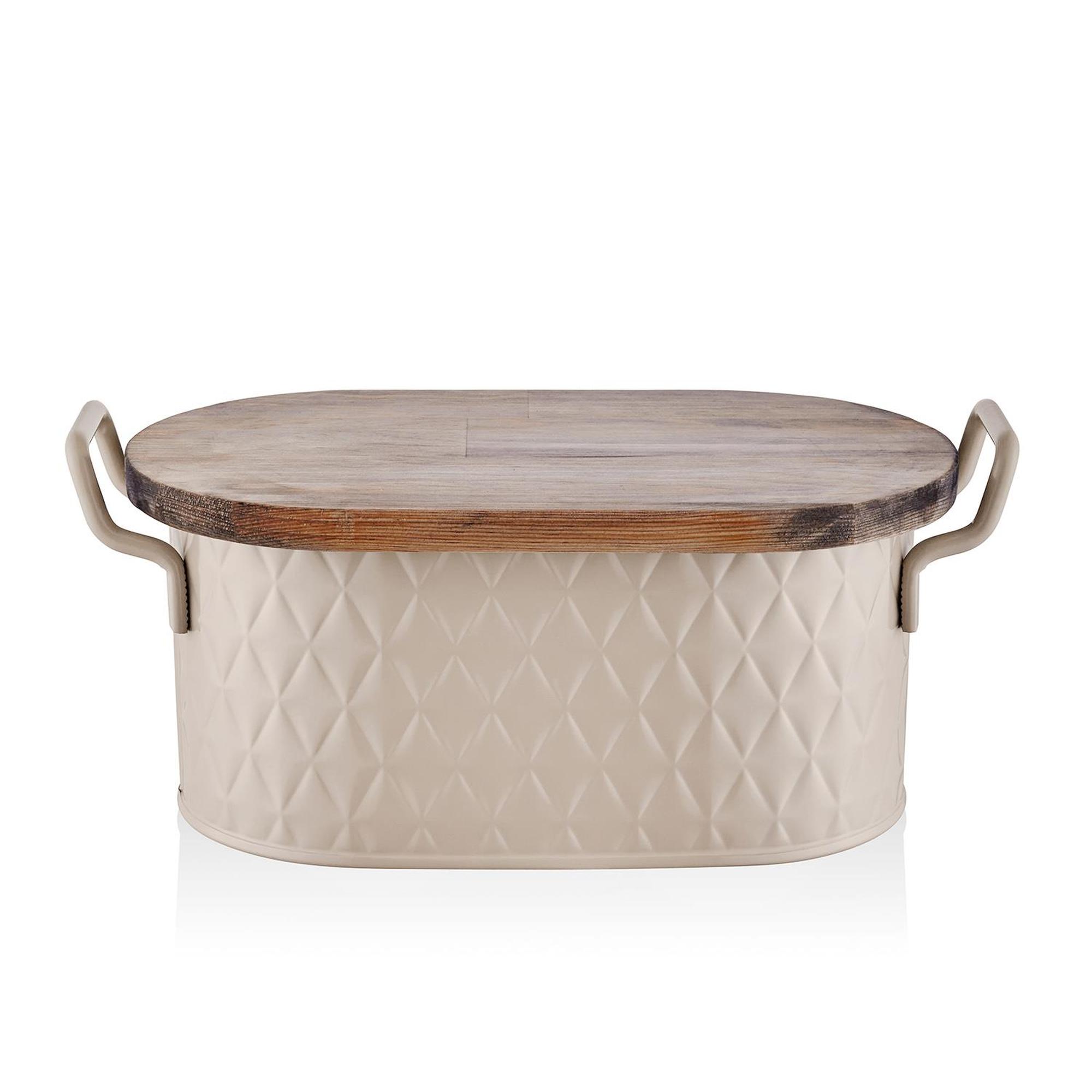 The Mia Prizma Ekmek Saklama Kabı Karamel 40x22x18 cm