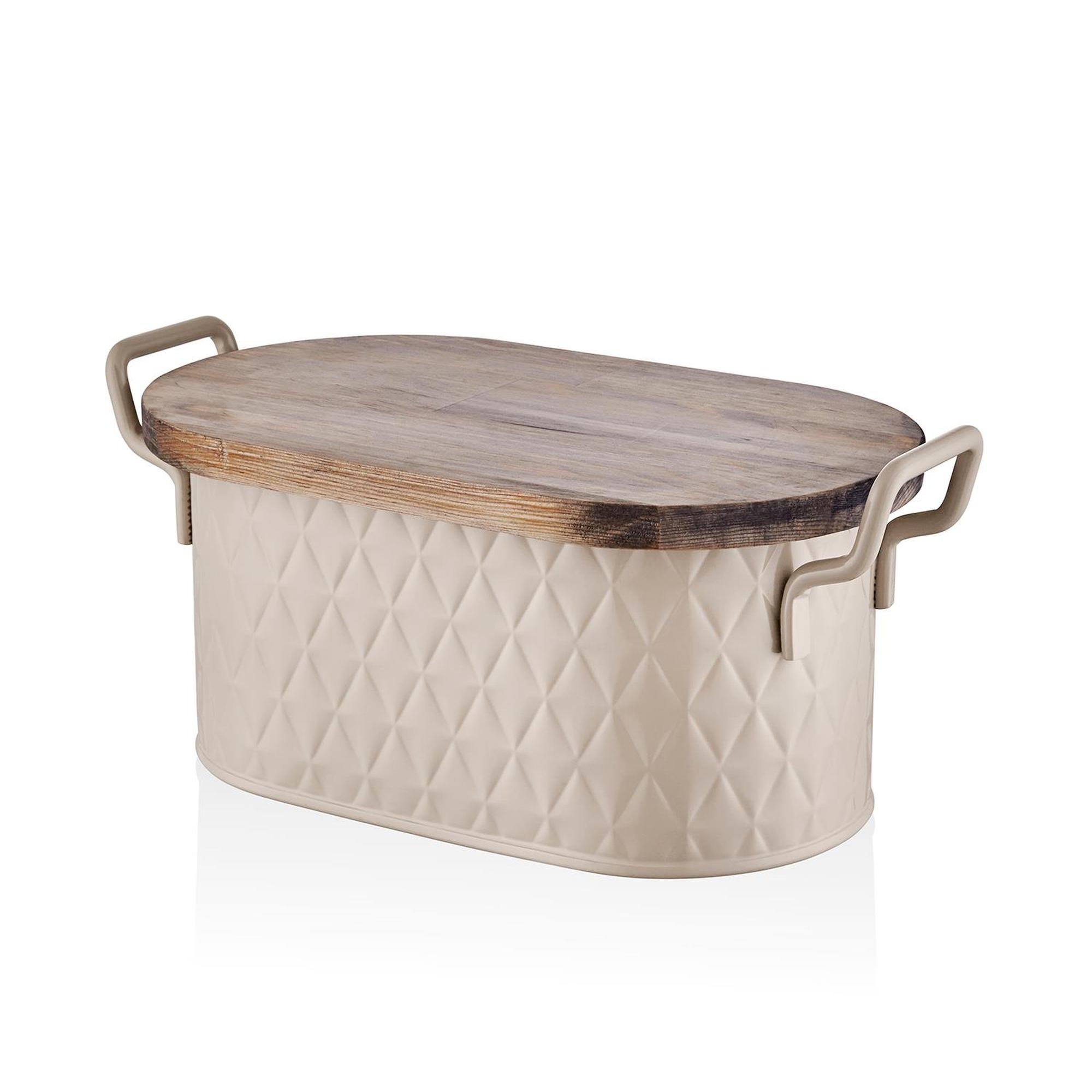 The Mia Prizma Ekmek Saklama Kabı Karamel 40x22x18 cm