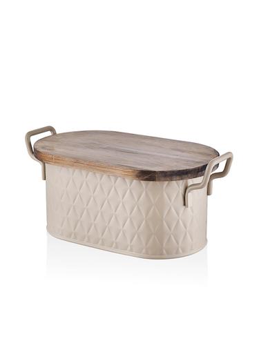  The Mia Prizma Ekmek Saklama Kabı Karamel 40x22x18 cm