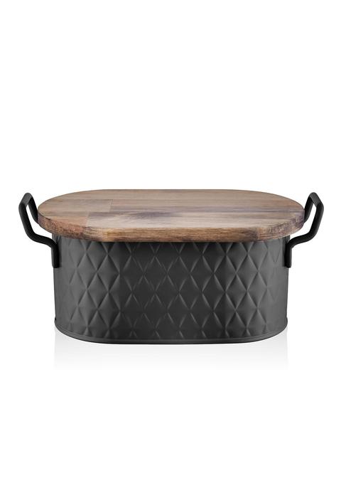  The Mia Prizma Ekmek Saklama Kabı Siyah 40x22x18 cm