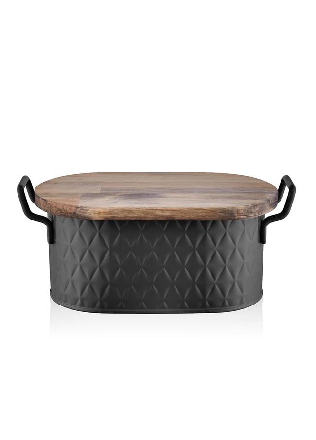  The Mia Prizma Ekmek Saklama Kabı Siyah 40x22x18 cm