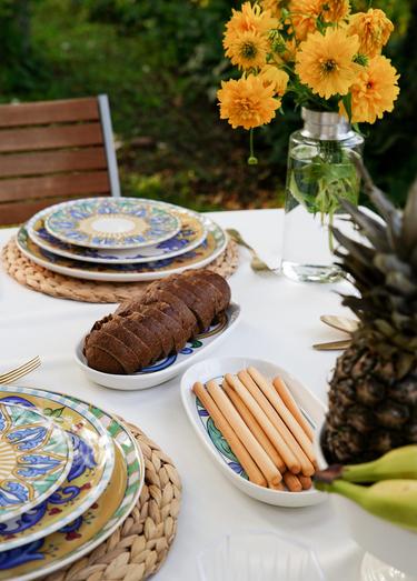  The Mia Limoncello Oval Servis 2li Set Gri 29 cm