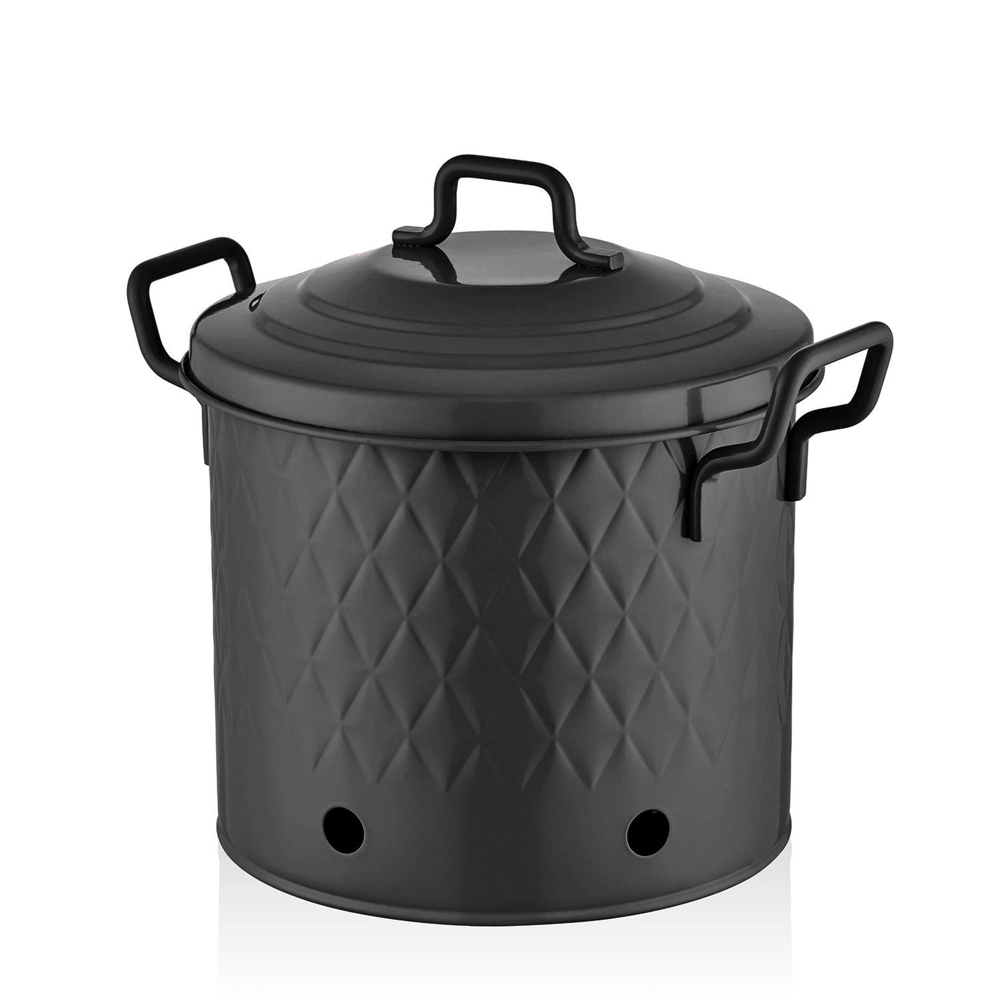 The Mia Prizma Patates & Soğan Saklama Kabı Siyah 30x30x30