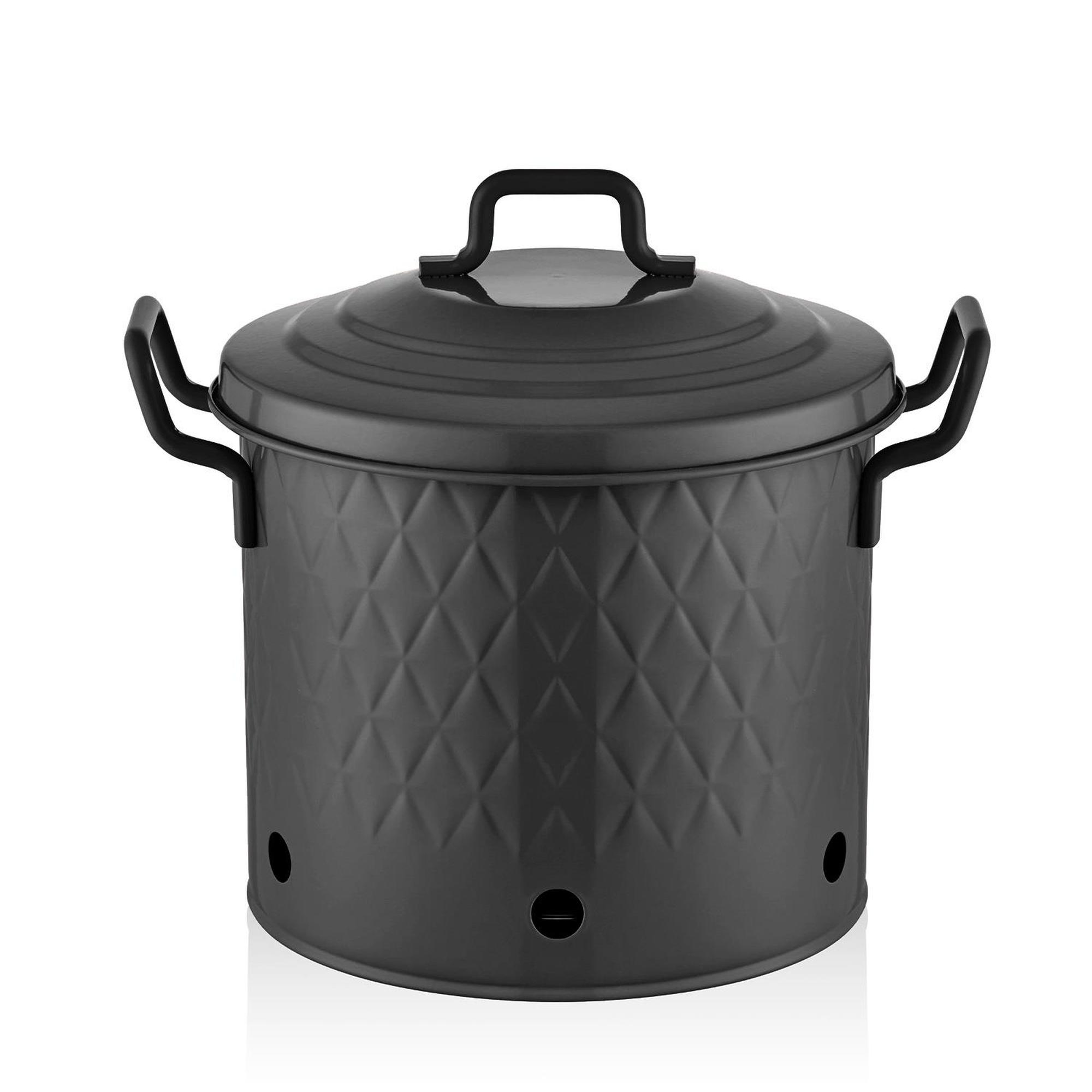 The Mia Prizma Patates & Soğan Saklama Kabı Siyah 30x30x30