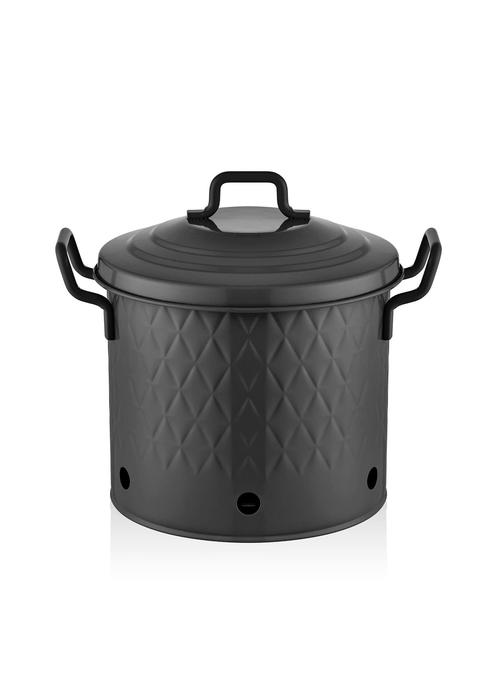  The Mia Prizma Patates & Soğan Saklama Kabı Siyah 30x30x30