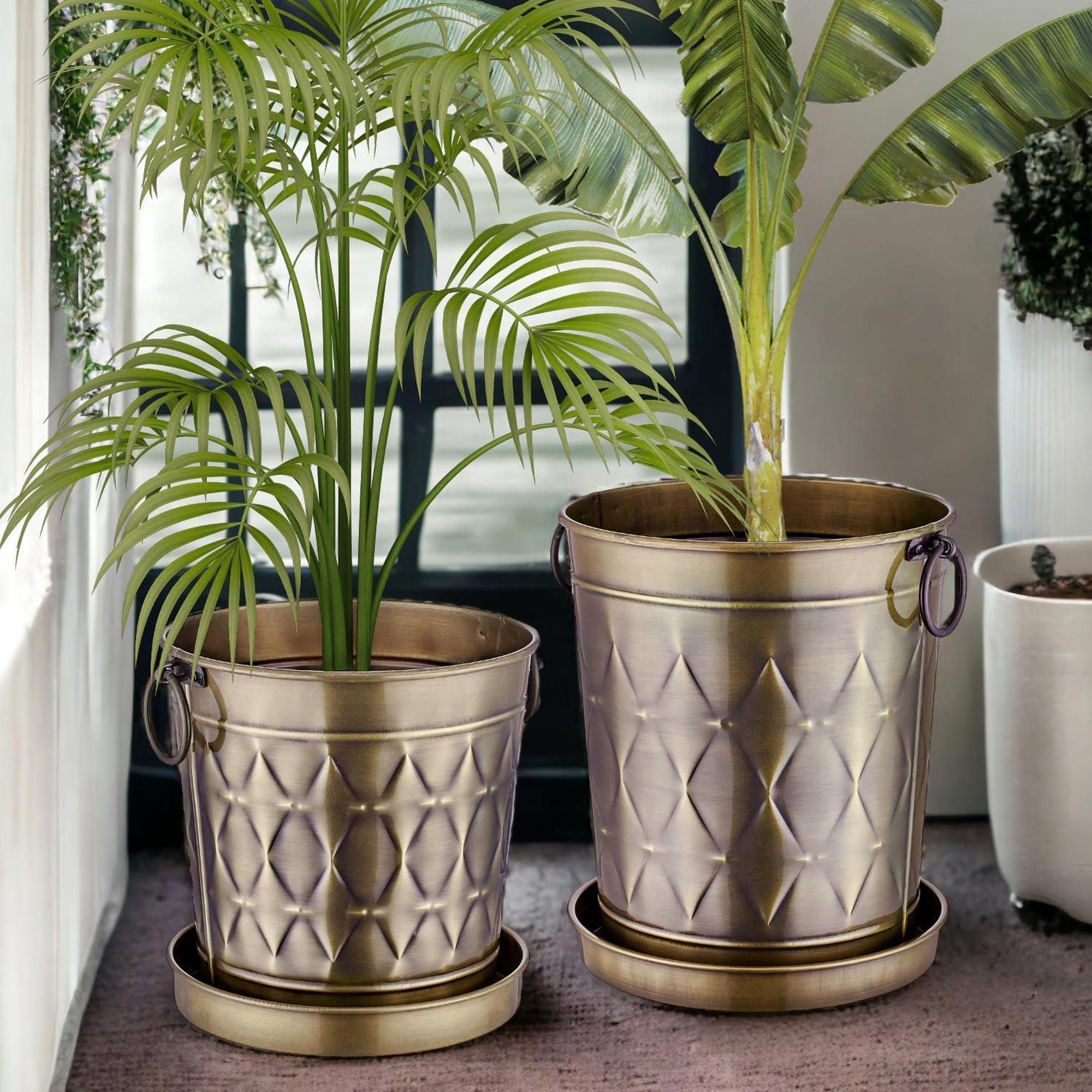 The Mia Prizma Saksı Gold Kaplama 37x31x46 cm