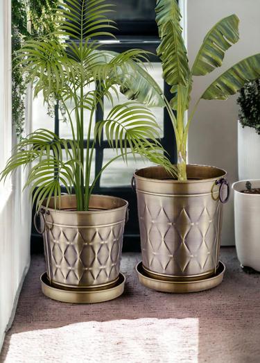  The Mia Prizma Saksı Gold Kaplama 37x31x46 cm