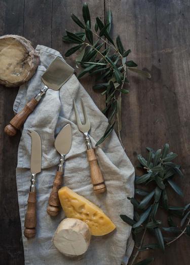  The Mia Woody Peynir Servis Takımı 4 Parça