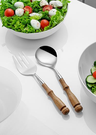  The Mia Woody Salata Servis Takımı 2 Parça