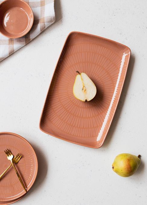  The Mia Noon Dikdörtgen Servis Somon 34x25 cm