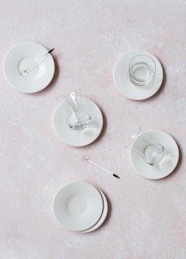  The Mia Noon Çay Tabağı 6lı Set Krem 13 cm