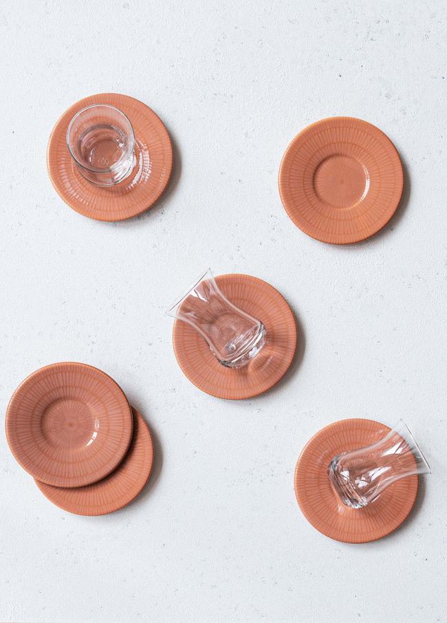  The Mia Noon Çay Tabağı 6lı Set Somon 13 cm