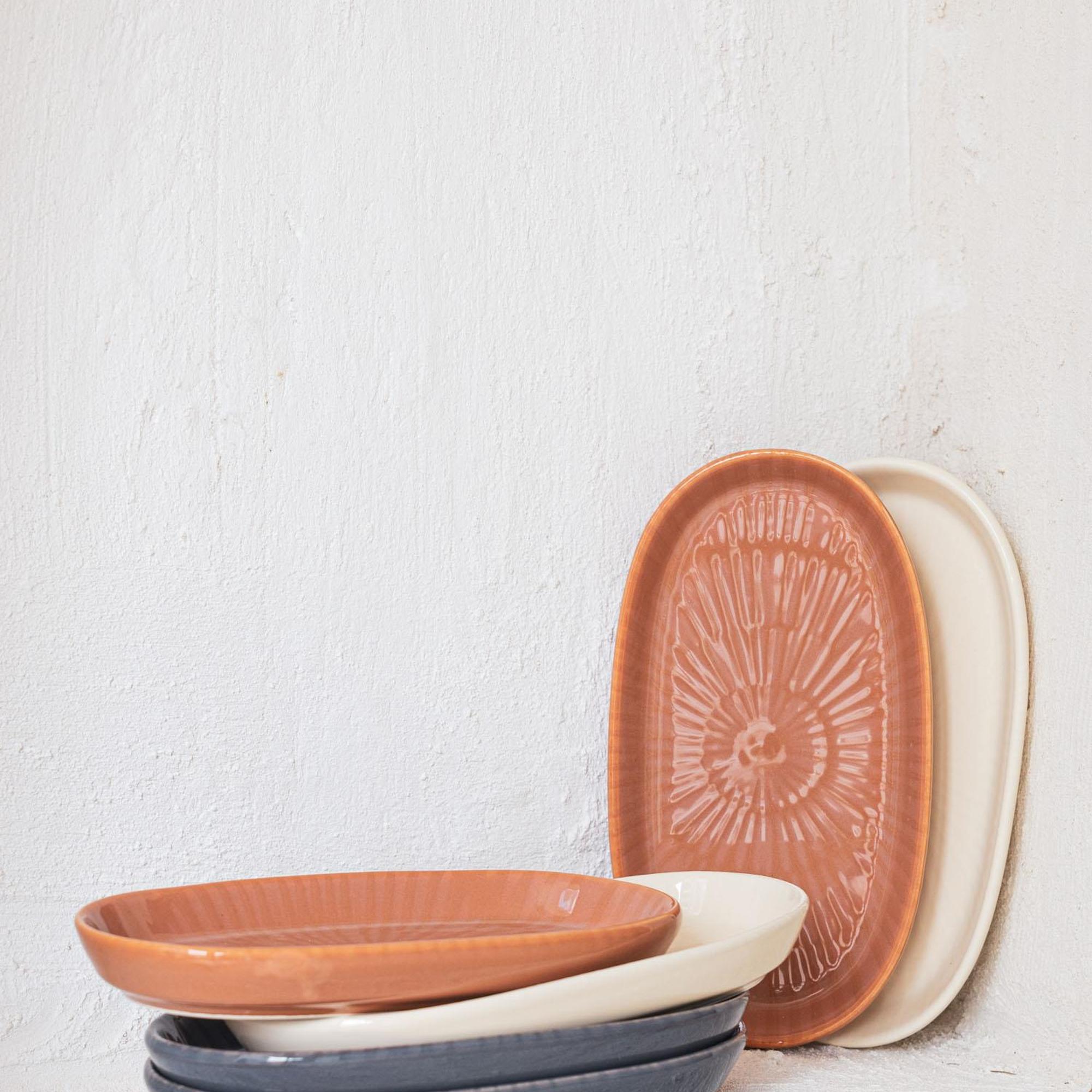 The Mia Noon Oval Servis 2li Gri 26 cm