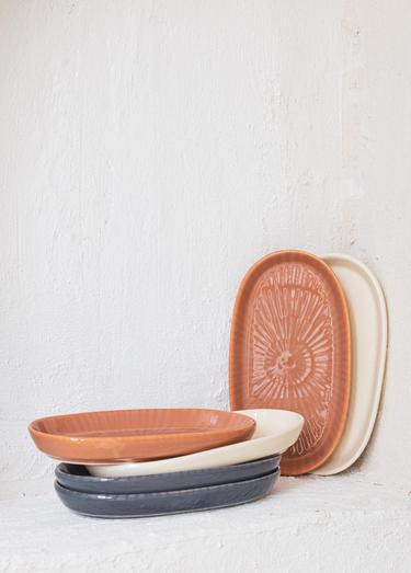  The Mia Noon Oval Servis 2li Gri 17 cm