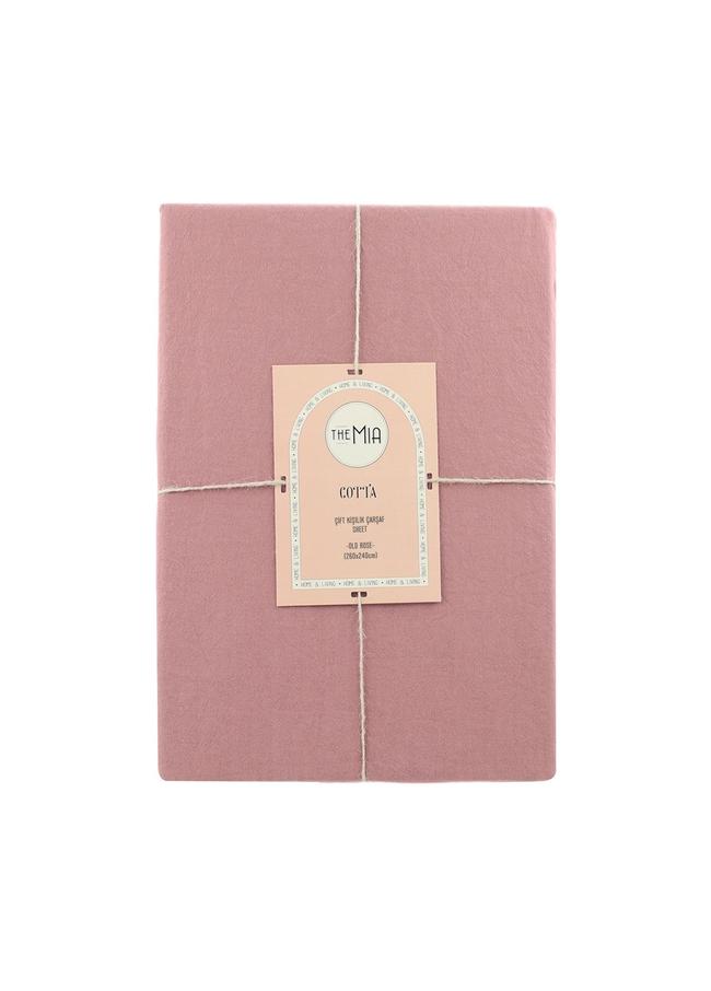  The Mia Cotta Old Rose Çift Kişilik Çarşaf 260x240 Cm