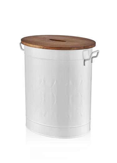  The Mia Prizma Çamaşır Sepeti Beyaz 54x43x35 cm