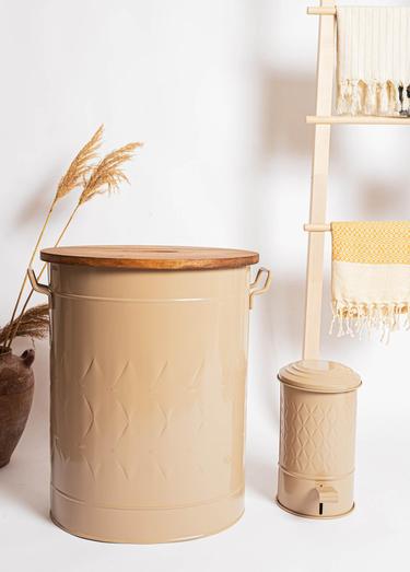  The Mia Prizma Çamaşır Sepeti Karamel 54x43x35 cm