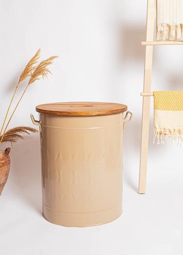  The Mia Prizma Çamaşır Sepeti Karamel 54x43x35 cm