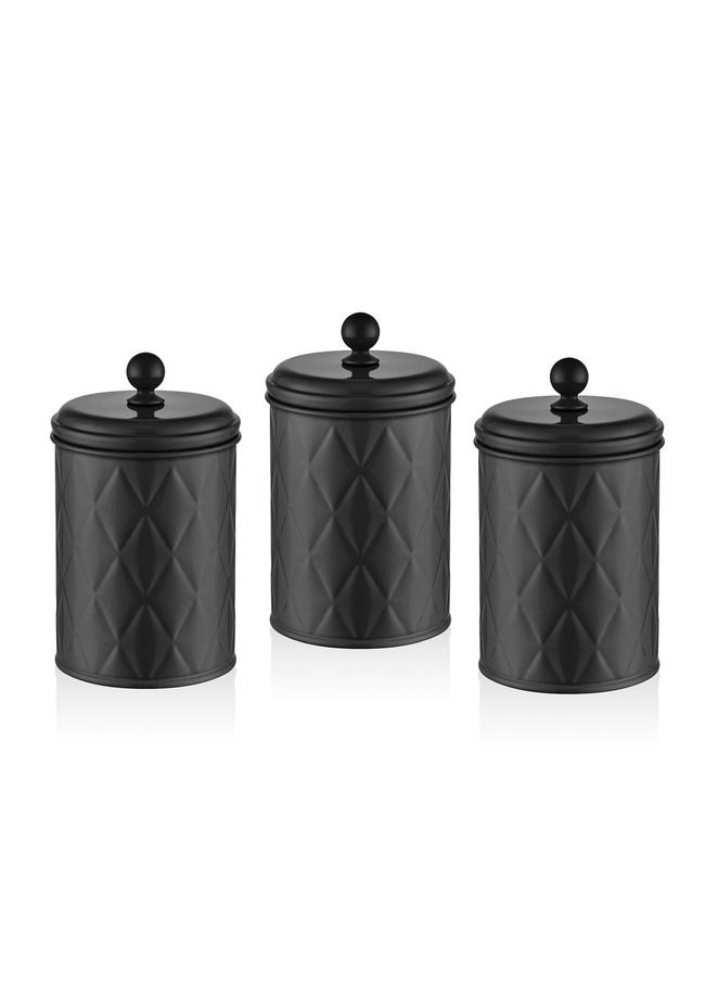  The Mia Prizma Çay Şeker Kahve Kavanozu Siyah 1 Lt