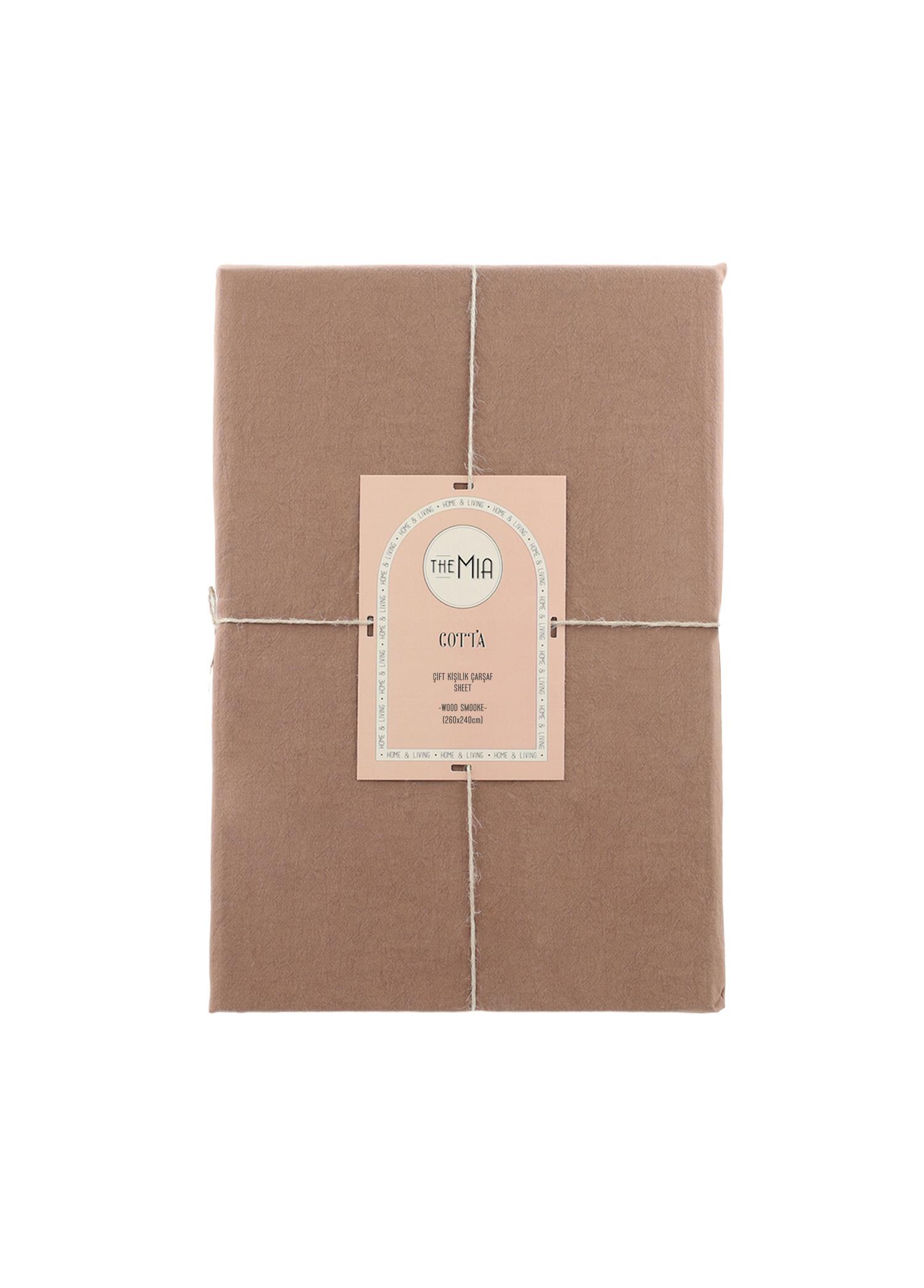  The Mia Cotta Wood Smooke Çift Kişilik Çarşaf 260x240 Cm