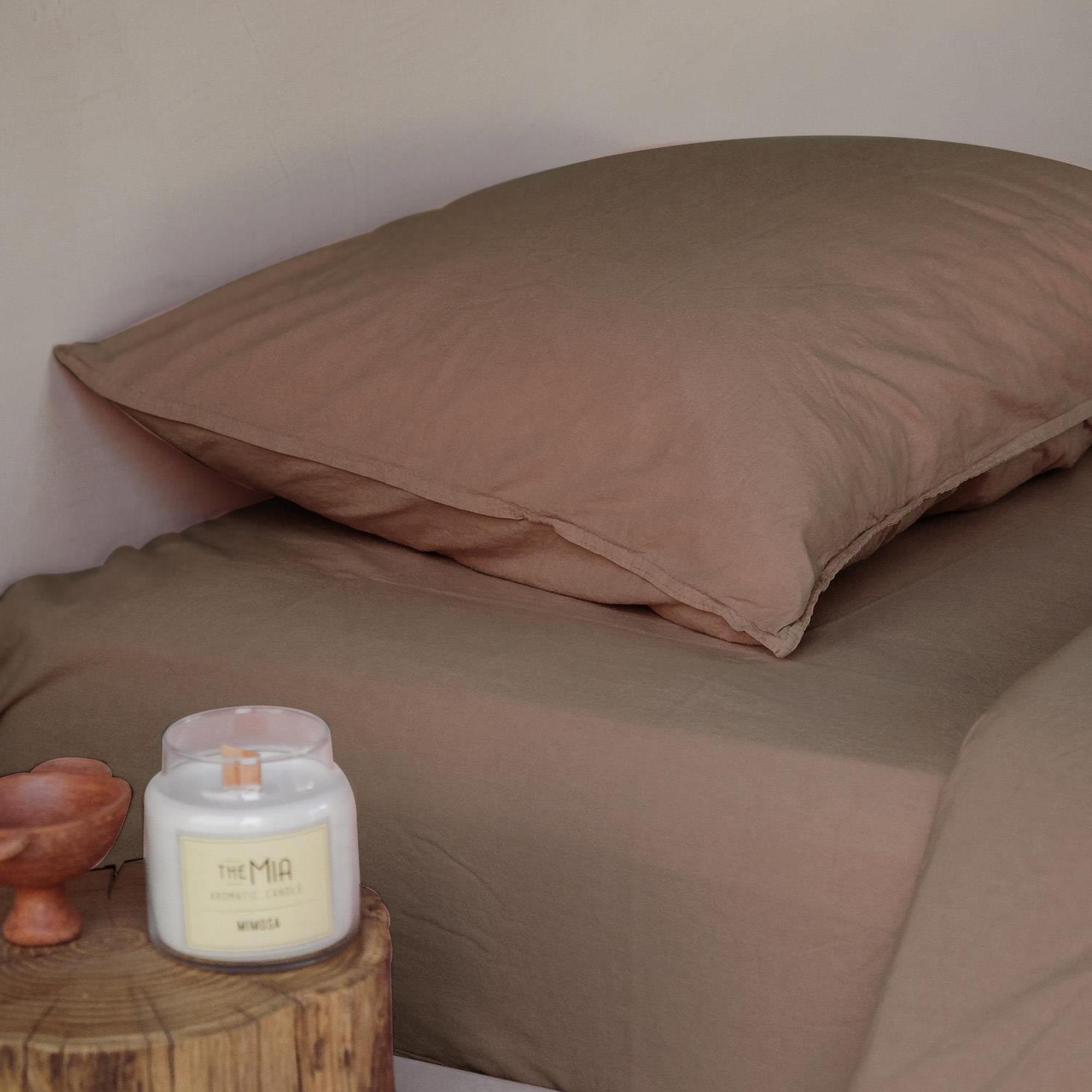 The Mia Cotta Wood Smooke Tek Kşl Lastikli Çarşaf 200x100