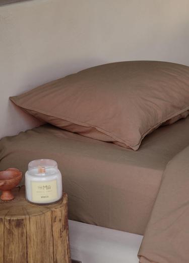  The Mia Cotta Wood Smooke Tek Kşl Lastikli Çarşaf 200x100