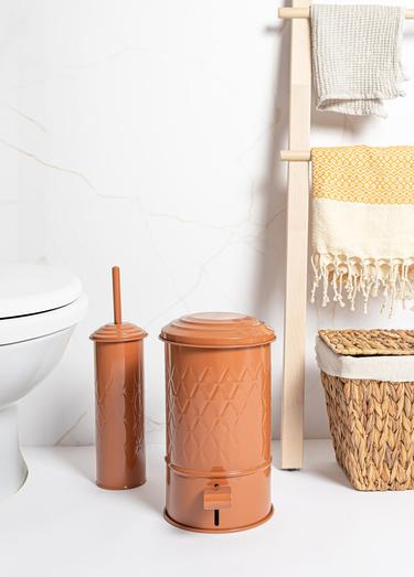  The Mia Prizma Çöp Kovası Banyo Terracota 5 Lt