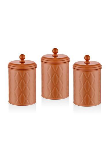  The Mia Prizma Çay Şeker Kahve Kavanozu Terracota 1 Lt