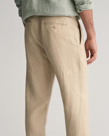  GANT Erkek Bej Relaxed Fit Keten Pantolon