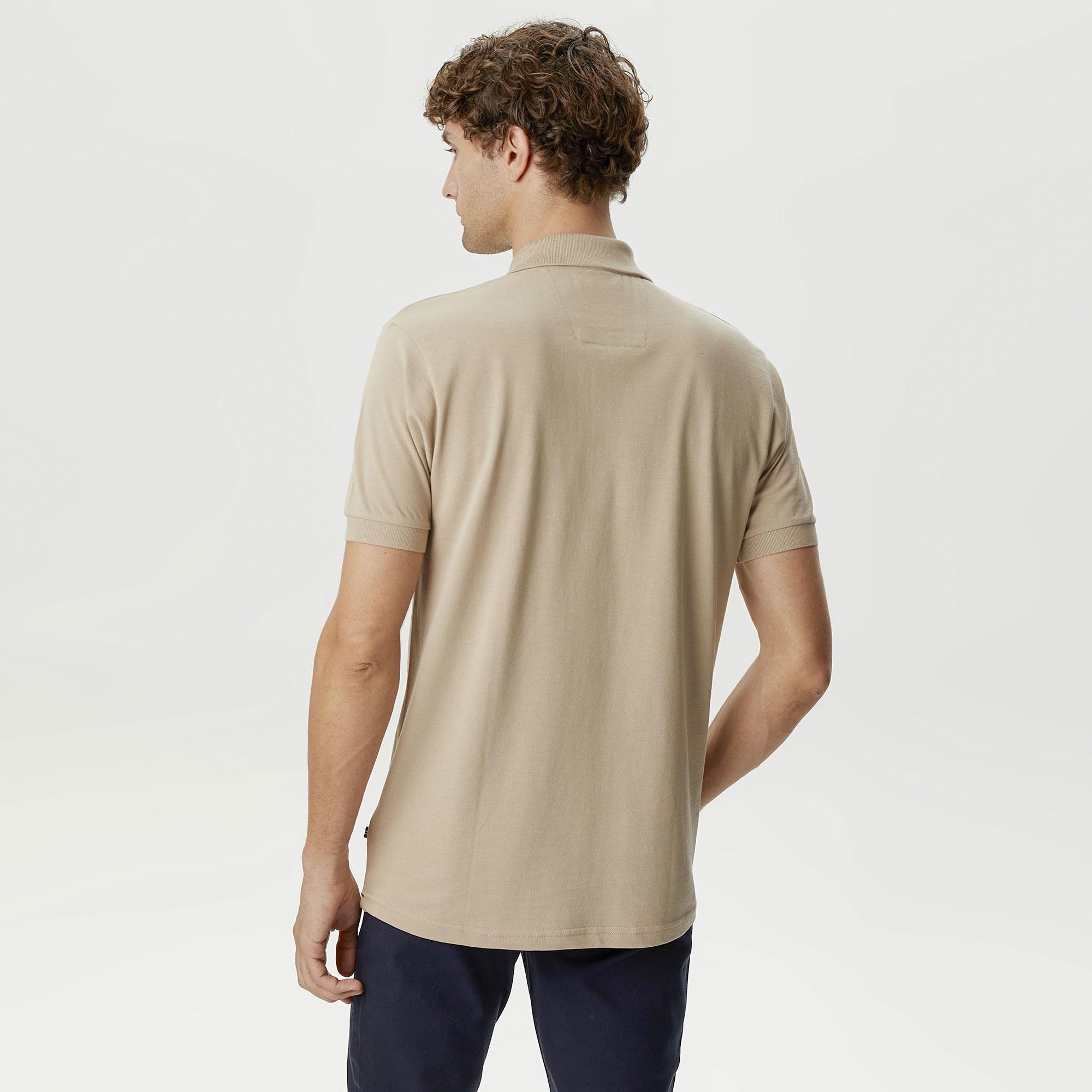 Nautica Erkek Bej Classic Fit Kısa Kollu Polo