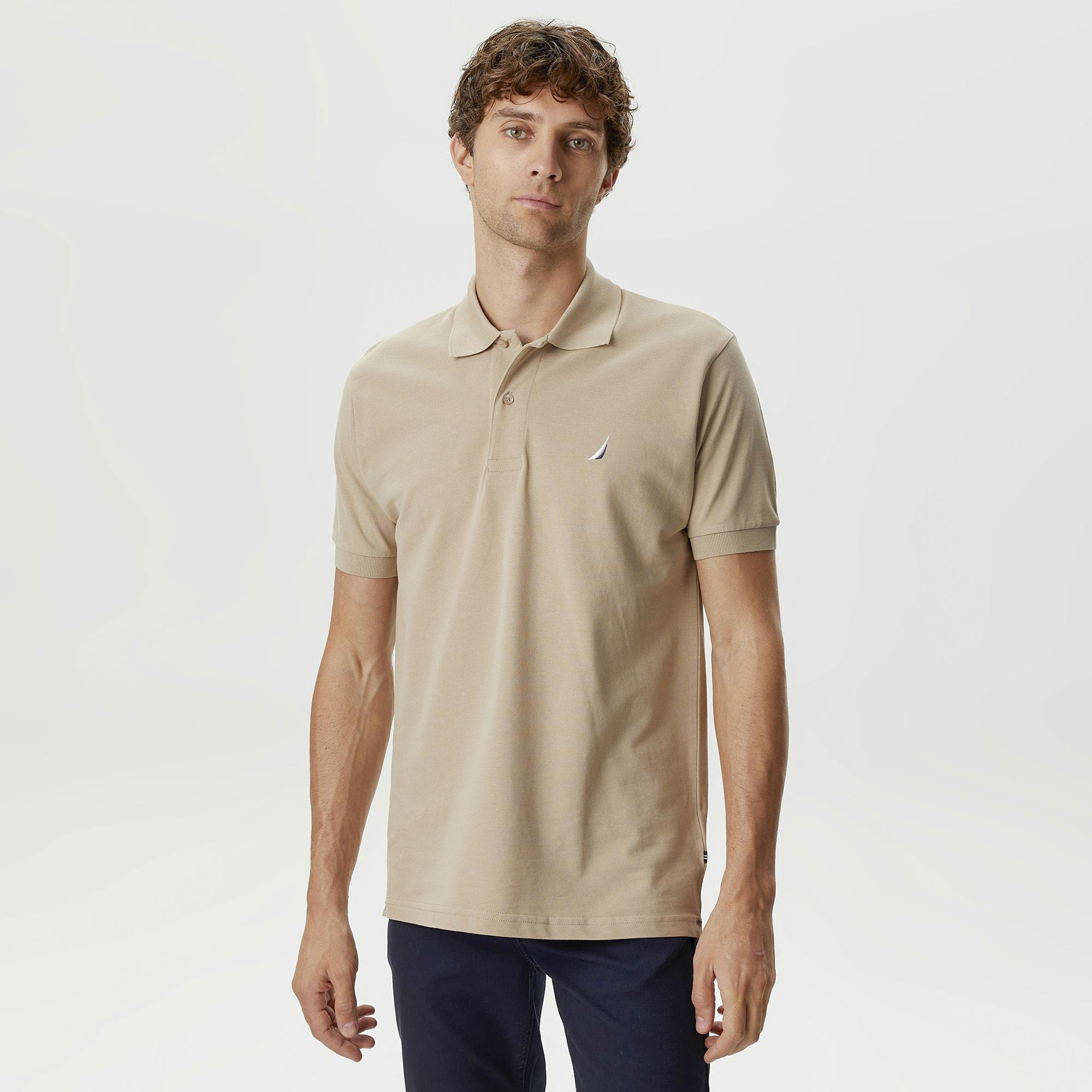 Nautica Erkek Bej Classic Fit Kısa Kollu Polo