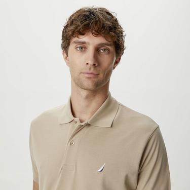  Nautica Erkek Bej Classic Fit Kısa Kollu Polo